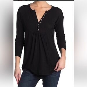 Sweet Romeo Black Henley Top